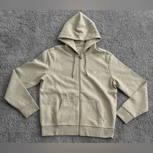 Polo Ralph‎ Lauren RL Double Knit Hoodie Jacket Pony Beige HTR Mens Size Large